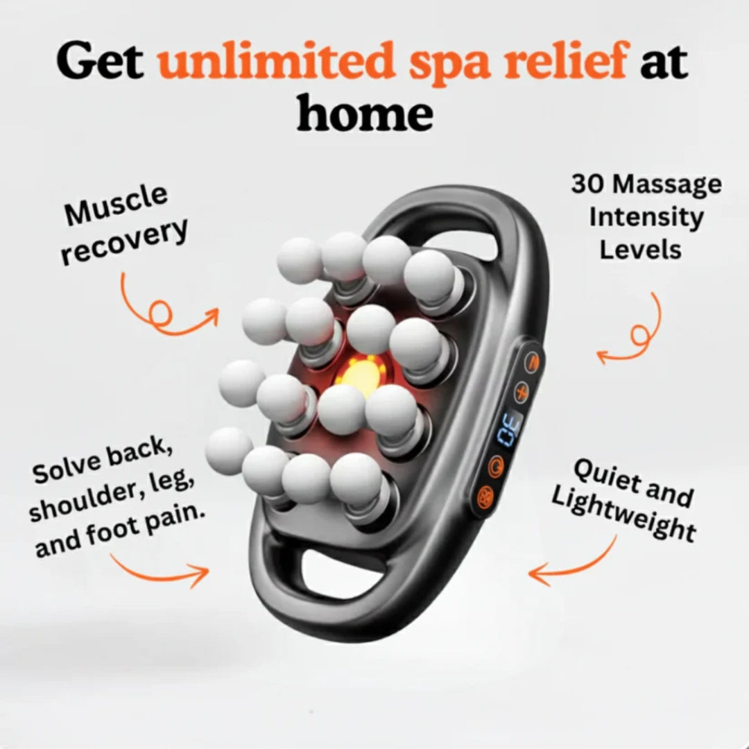 16-Head Deep Tissue Fascia Massager – Full-Body Handheld Muscle Relaxation with Adjustable Power Levels