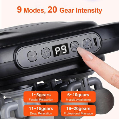 16-Head Deep Tissue Fascia Massager – Full-Body Handheld Muscle Relaxation with Adjustable Power Levels