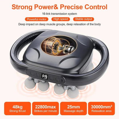 16-Head Deep Tissue Fascia Massager – Full-Body Handheld Muscle Relaxation with Adjustable Power Levels